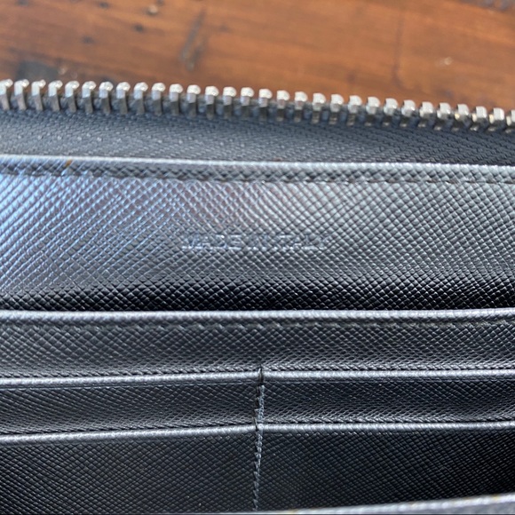 Prada Silver Saffiano Leather Zip Around Wallet - Picture 8 of 8
